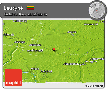 Physical Panoramic Map of Laučynė