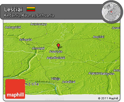 Physical Panoramic Map of Leščiai