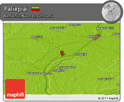 Physical Panoramic Map of Paliepiai