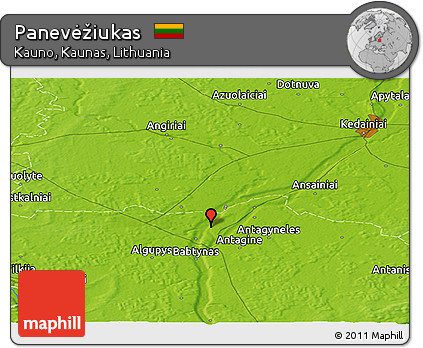 Physical Panoramic Map of Panevėžiukas