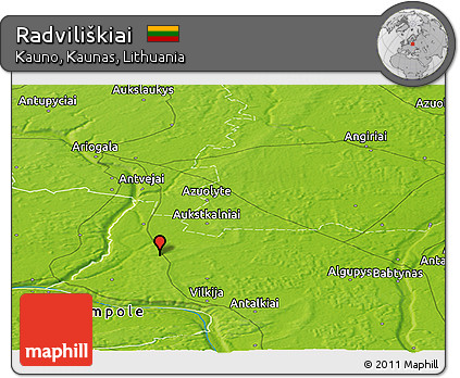 Physical Panoramic Map of Radviliškiai