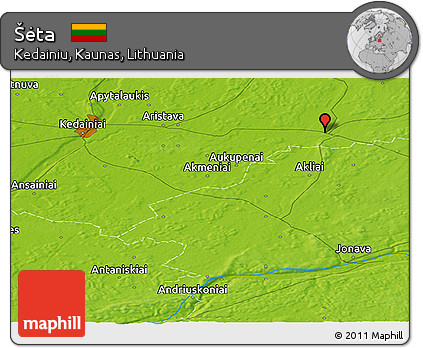 Physical Panoramic Map of Šėta