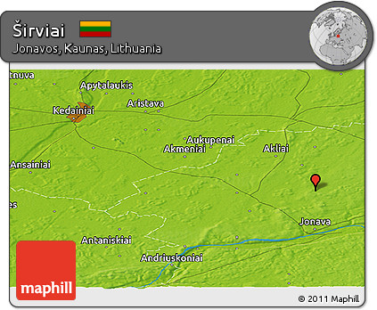 Physical Panoramic Map of Širviai