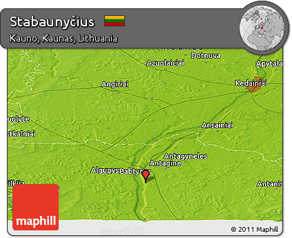 Physical Panoramic Map of Stabaunyčius