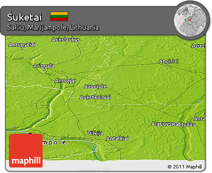 Physical Panoramic Map of Šukėtai