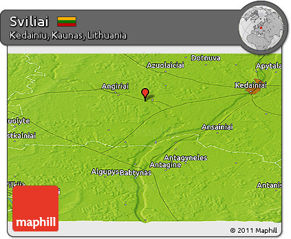 Physical Panoramic Map of Sviliai