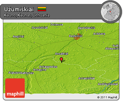 Physical Panoramic Map of Užumiškiai