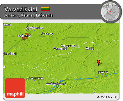 Physical Panoramic Map of Vaivadiškiai