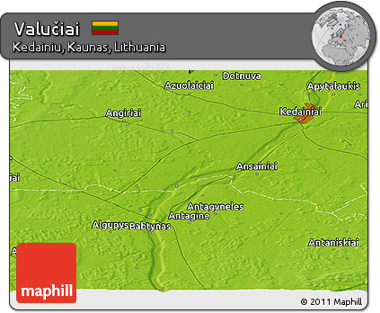 Physical Panoramic Map of Valučiai
