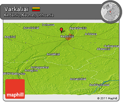 Physical Panoramic Map of Varkaliai