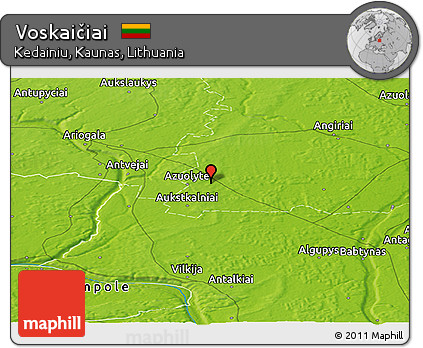 Physical Panoramic Map of Voskaičiai