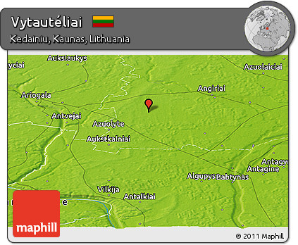 Physical Panoramic Map of Vytautéliai