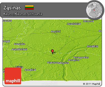 Physical Panoramic Map of Žąsinas