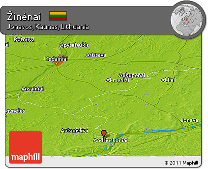 Physical Panoramic Map of Žinėnai
