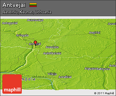 Physical Panoramic Map of Antvėjai