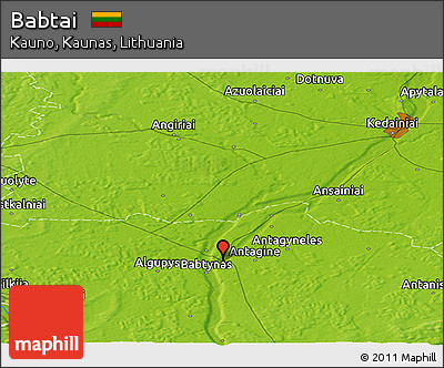 Physical Panoramic Map of Babtai