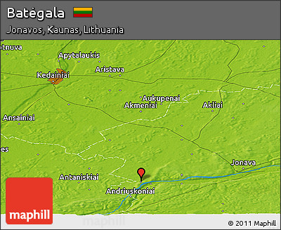 Physical Panoramic Map of Batėgala