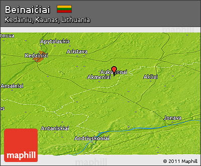 Physical Panoramic Map of Beinaičiai