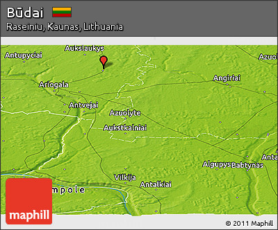 Physical Panoramic Map of Būdai