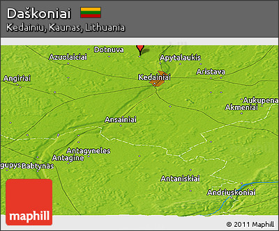 Physical Panoramic Map of Daškoniai