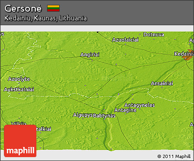 Physical Panoramic Map of Gersonė