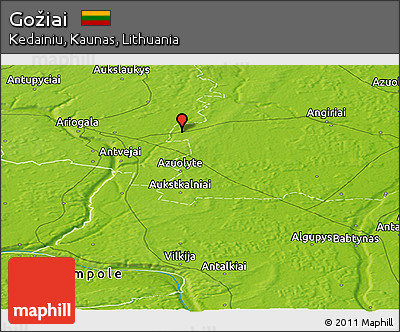 Physical Panoramic Map of Gožiai