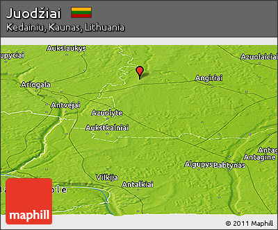 Physical Panoramic Map of Juodžiai