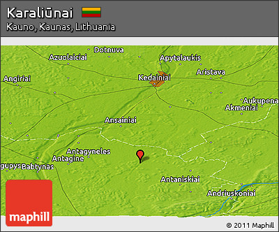 Physical Panoramic Map of Karaliūnai