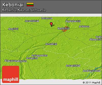 Physical Panoramic Map of Kėboniai