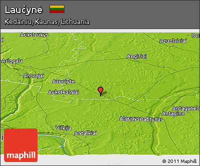 Physical Panoramic Map of Laučynė