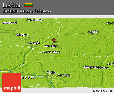 Physical Panoramic Map of Leščiai