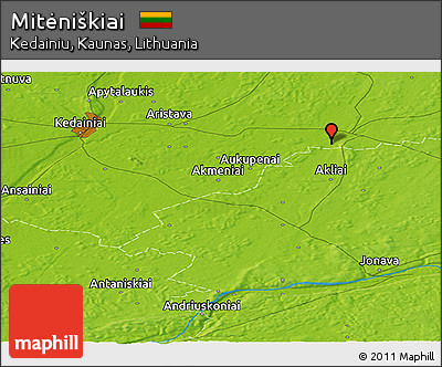 Physical Panoramic Map of Mitėniškiai