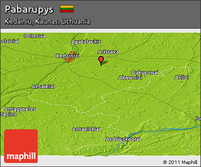 Physical Panoramic Map of Pabarupys