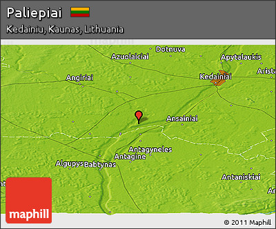 Physical Panoramic Map of Paliepiai