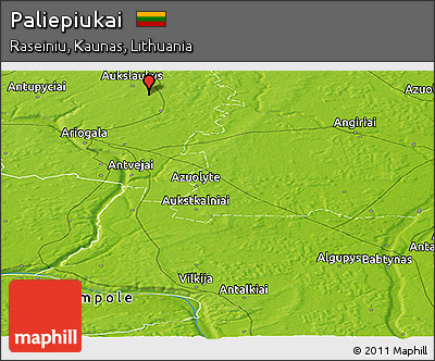 Physical Panoramic Map of Paliepiukai