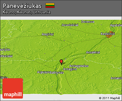 Physical Panoramic Map of Panevėžiukas