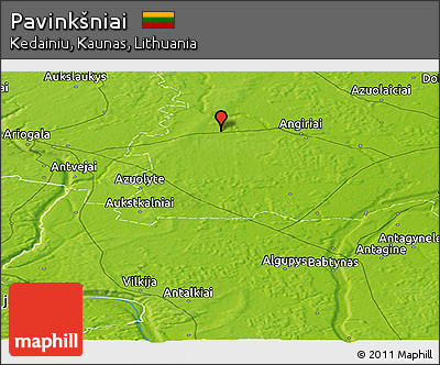 Physical Panoramic Map of Pavinkšniai