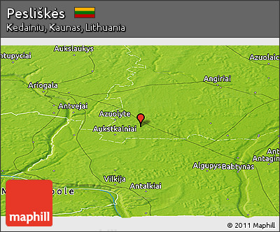 Physical Panoramic Map of Pesliškės