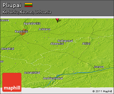 Physical Panoramic Map of Pliupai