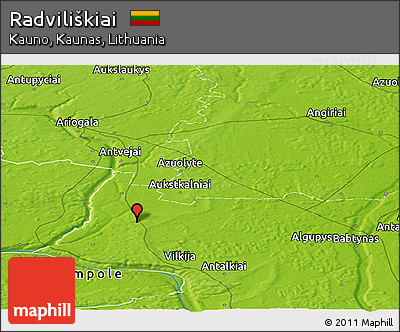 Physical Panoramic Map of Radviliškiai