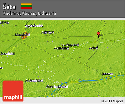 Physical Panoramic Map of Šėta