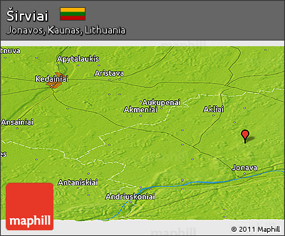 Physical Panoramic Map of Širviai