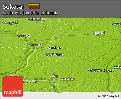Physical Panoramic Map of Šukėtai