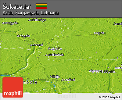 Physical Panoramic Map of Šukėtėliai