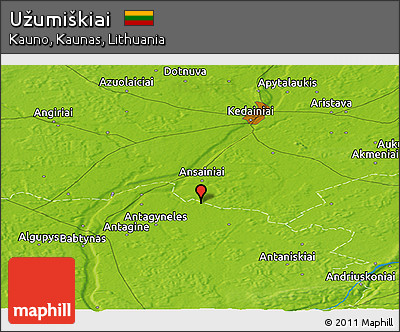 Physical Panoramic Map of Užumiškiai
