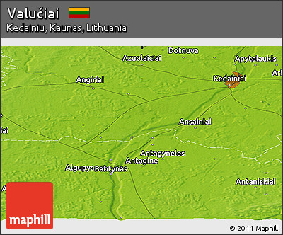 Physical Panoramic Map of Valučiai
