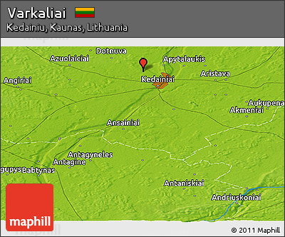 Physical Panoramic Map of Varkaliai