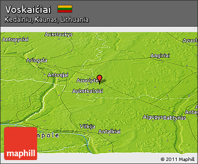 Physical Panoramic Map of Voskaičiai