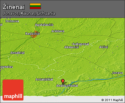 Physical Panoramic Map of Žinėnai