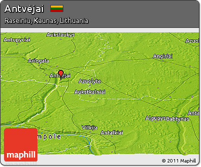 Physical Panoramic Map of Antvėjai